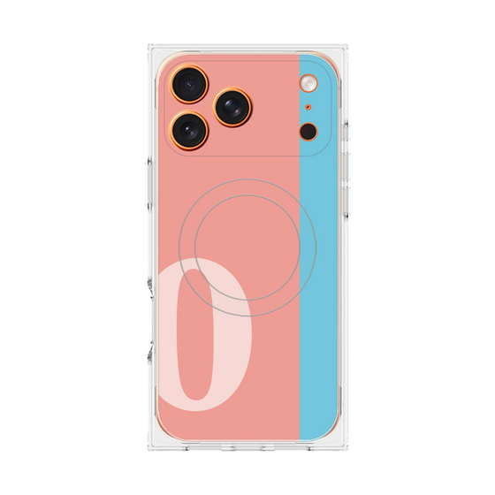 プレミアムスクエアケース with MagSafe［ オリジナル - initial color line - O pink ］
