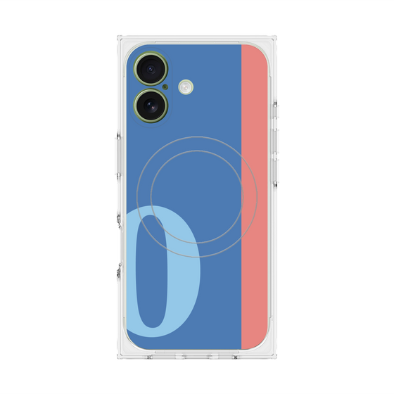 プレミアムスクエアケース with MagSafe［ オリジナル - initial color line - O blue ］