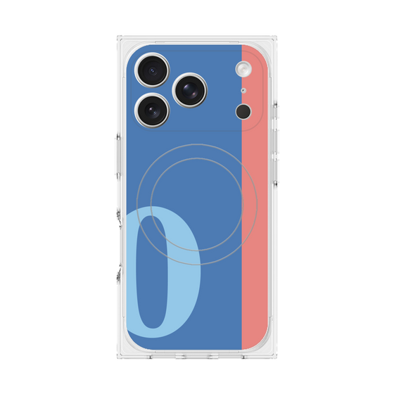 プレミアムスクエアケース with MagSafe［ オリジナル - initial color line - O blue ］