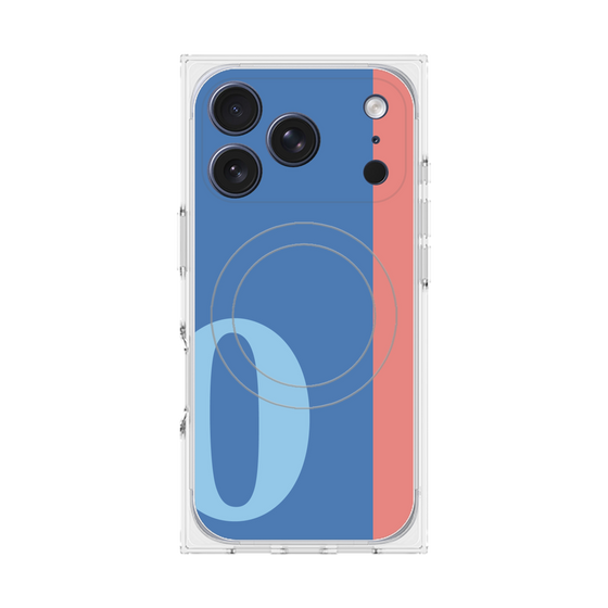 プレミアムスクエアケース with MagSafe［ オリジナル - initial color line - O blue ］