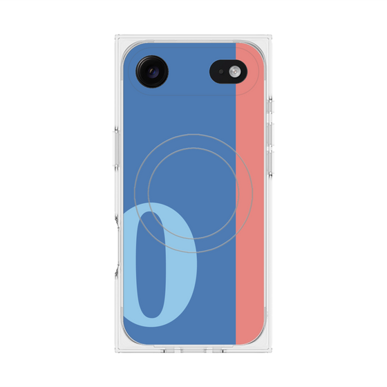 プレミアムスクエアケース with MagSafe［ オリジナル - initial color line - O blue ］
