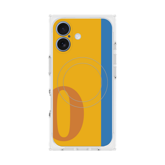 プレミアムスクエアケース with MagSafe［ オリジナル - initial color line - O orange ］