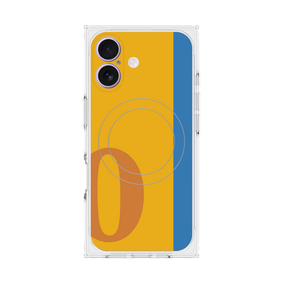 プレミアムスクエアケース with MagSafe［ オリジナル - initial color line - O orange ］