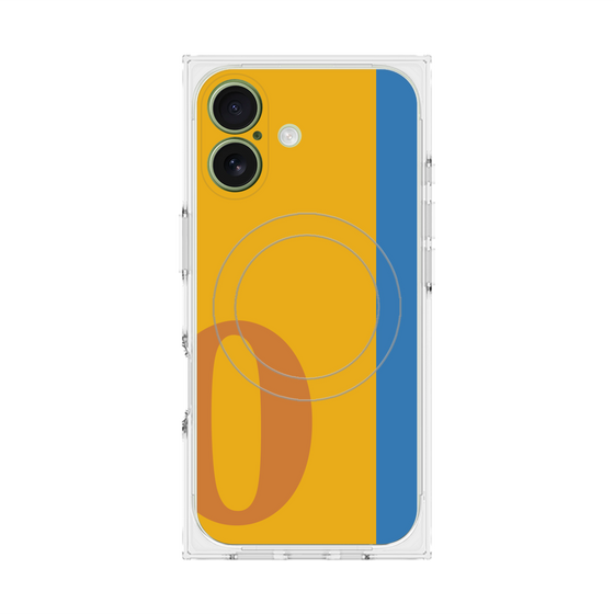 プレミアムスクエアケース with MagSafe［ オリジナル - initial color line - O orange ］