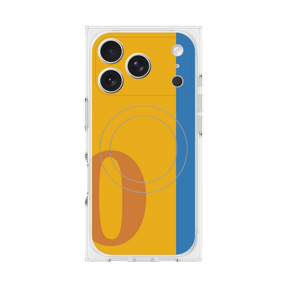 プレミアムスクエアケース with MagSafe［ オリジナル - initial color line - O orange ］
