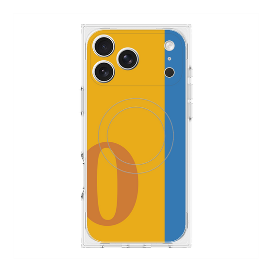 プレミアムスクエアケース with MagSafe［ オリジナル - initial color line - O orange ］