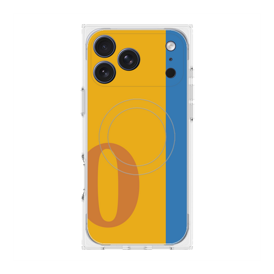 プレミアムスクエアケース with MagSafe［ オリジナル - initial color line - O orange ］