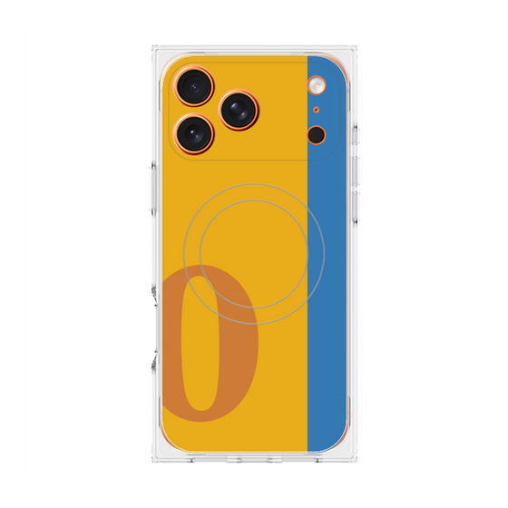 プレミアムスクエアケース with MagSafe［ オリジナル - initial color line - O orange ］
