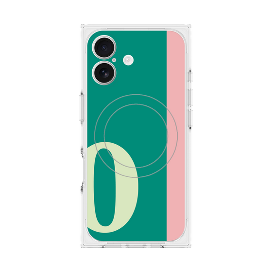 プレミアムスクエアケース with MagSafe［ オリジナル - initial color line - O green ］