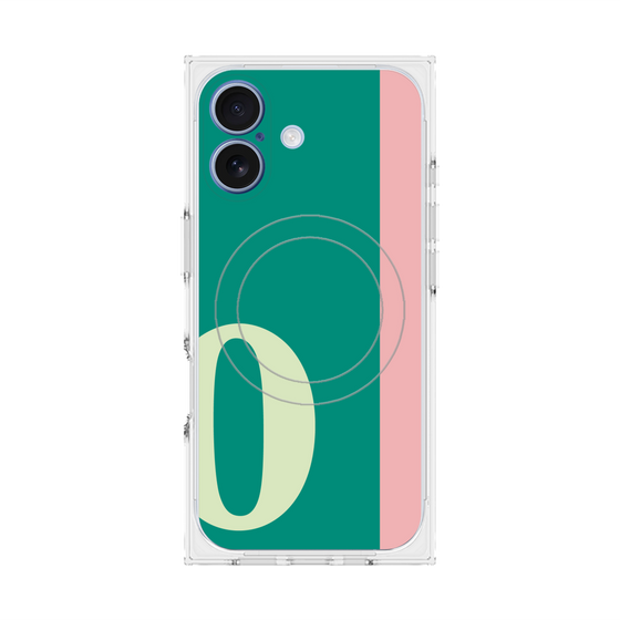 プレミアムスクエアケース with MagSafe［ オリジナル - initial color line - O green ］