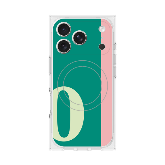 プレミアムスクエアケース with MagSafe［ オリジナル - initial color line - O green ］