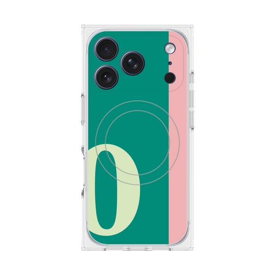 プレミアムスクエアケース with MagSafe［ オリジナル - initial color line - O green ］