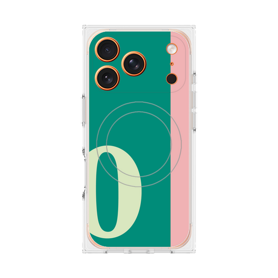 プレミアムスクエアケース with MagSafe［ オリジナル - initial color line - O green ］