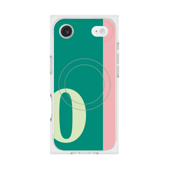 プレミアムスクエアケース with MagSafe［ オリジナル - initial color line - O green ］