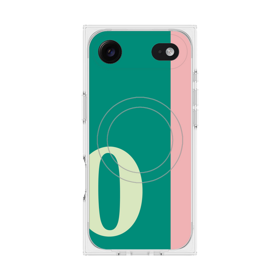 プレミアムスクエアケース with MagSafe［ オリジナル - initial color line - O green ］