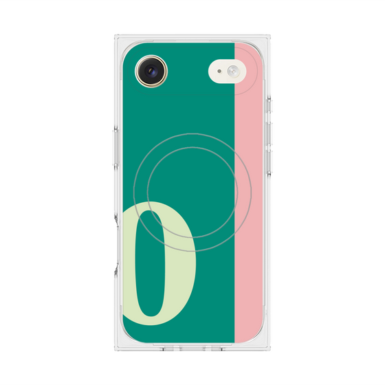 プレミアムスクエアケース with MagSafe［ オリジナル - initial color line - O green ］