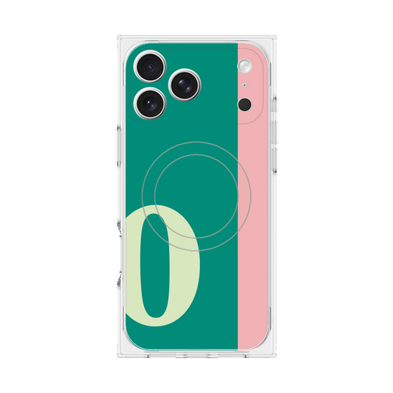 プレミアムスクエアケース with MagSafe［ オリジナル - initial color line - O green ］