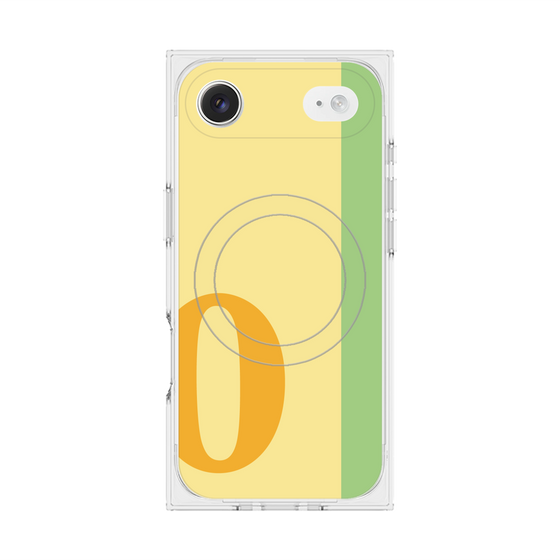 プレミアムスクエアケース with MagSafe［ オリジナル - initial color line - O yellow ］
