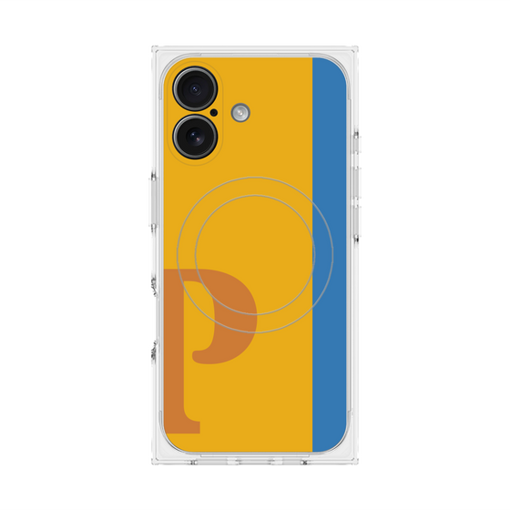 プレミアムスクエアケース with MagSafe［ オリジナル - initial color line - P orange ］