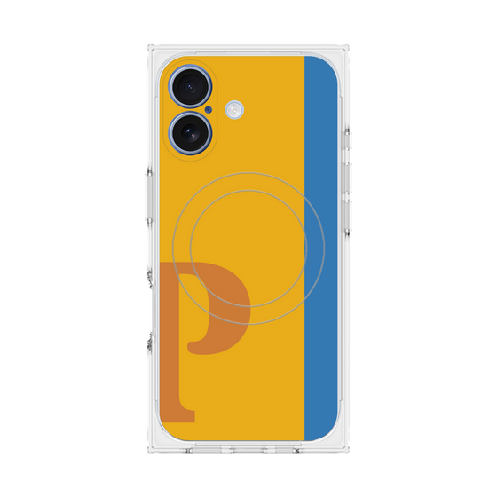 プレミアムスクエアケース with MagSafe［ オリジナル - initial color line - P orange ］