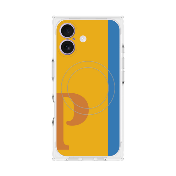 プレミアムスクエアケース with MagSafe［ オリジナル - initial color line - P orange ］