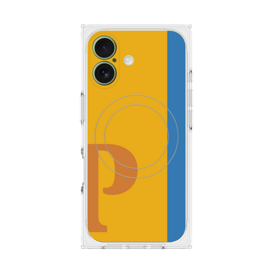 プレミアムスクエアケース with MagSafe［ オリジナル - initial color line - P orange ］