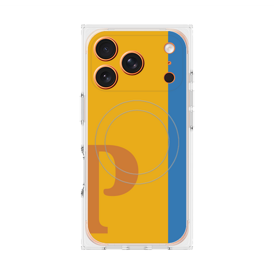 プレミアムスクエアケース with MagSafe［ オリジナル - initial color line - P orange ］