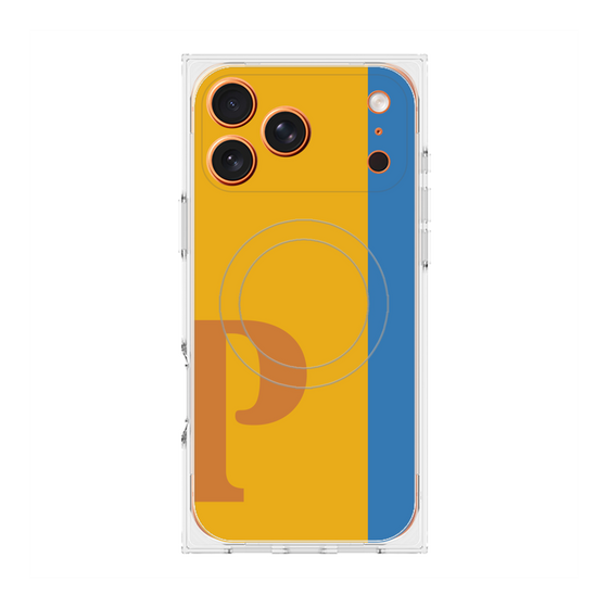 プレミアムスクエアケース with MagSafe［ オリジナル - initial color line - P orange ］