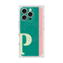 プレミアムスクエアケース with MagSafe［ オリジナル - initial color line - P green ］