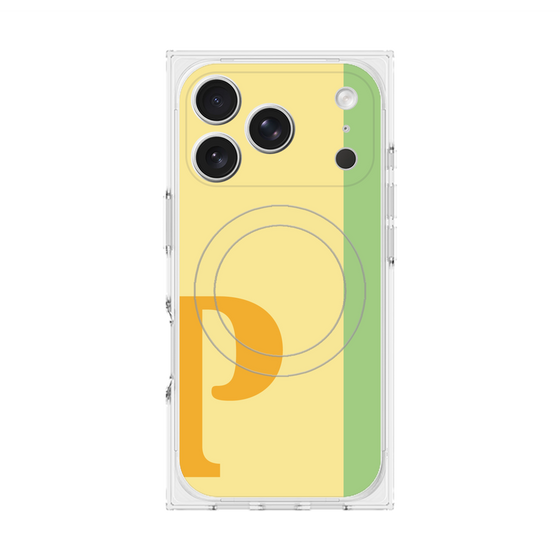 プレミアムスクエアケース with MagSafe［ オリジナル - initial color line - P yellow ］
