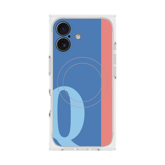 プレミアムスクエアケース with MagSafe［ オリジナル - initial color line - Q blue ］