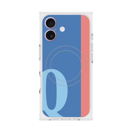プレミアムスクエアケース with MagSafe［ オリジナル - initial color line - Q blue ］