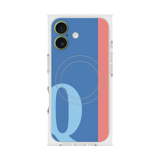 プレミアムスクエアケース with MagSafe［ オリジナル - initial color line - Q blue ］