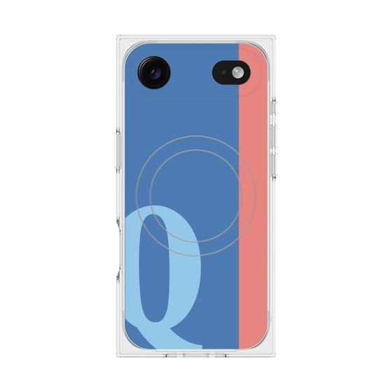 プレミアムスクエアケース with MagSafe［ オリジナル - initial color line - Q blue ］