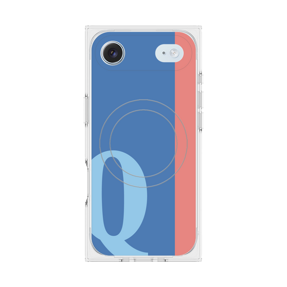 プレミアムスクエアケース with MagSafe［ オリジナル - initial color line - Q blue ］