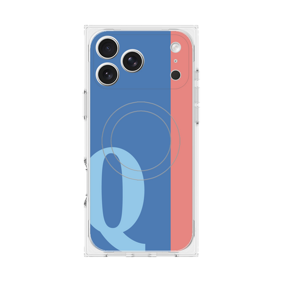 プレミアムスクエアケース with MagSafe［ オリジナル - initial color line - Q blue ］