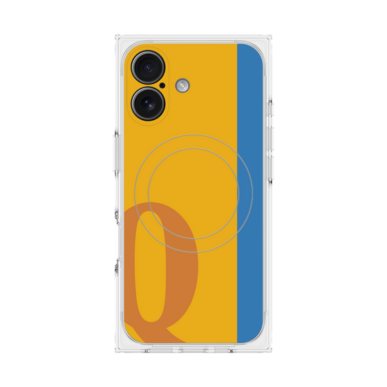 プレミアムスクエアケース with MagSafe［ オリジナル - initial color line - Q orange ］