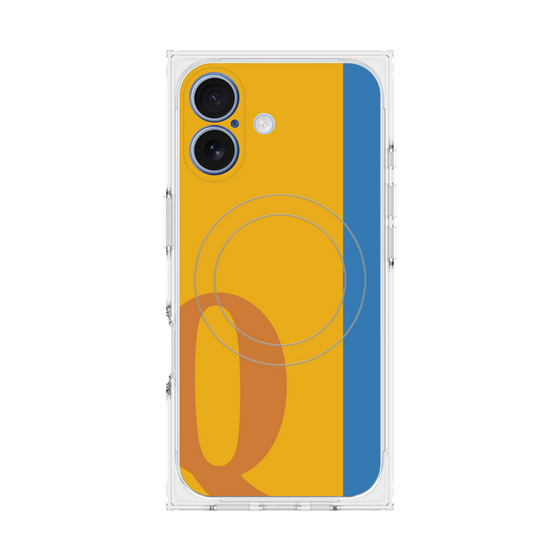 プレミアムスクエアケース with MagSafe［ オリジナル - initial color line - Q orange ］