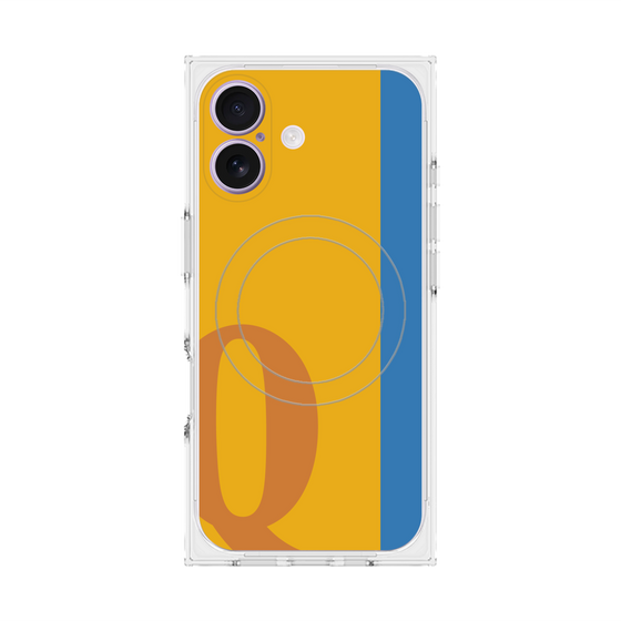 プレミアムスクエアケース with MagSafe［ オリジナル - initial color line - Q orange ］