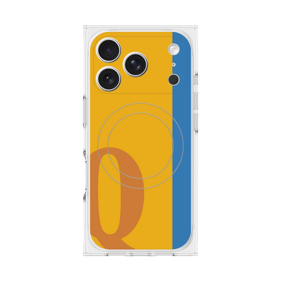 プレミアムスクエアケース with MagSafe［ オリジナル - initial color line - Q orange ］