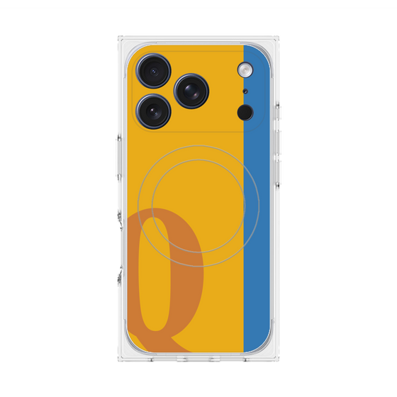 プレミアムスクエアケース with MagSafe［ オリジナル - initial color line - Q orange ］