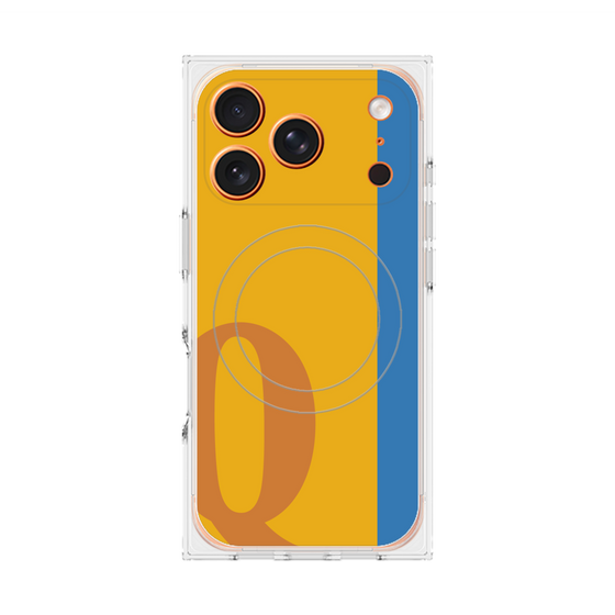 プレミアムスクエアケース with MagSafe［ オリジナル - initial color line - Q orange ］