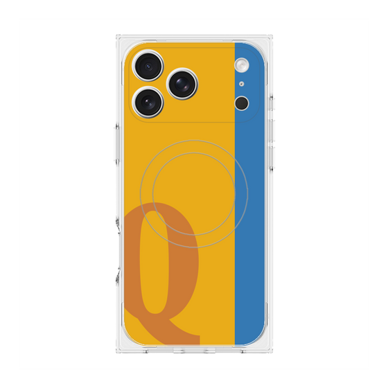 プレミアムスクエアケース with MagSafe［ オリジナル - initial color line - Q orange ］