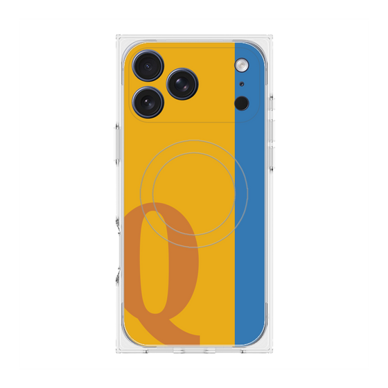 プレミアムスクエアケース with MagSafe［ オリジナル - initial color line - Q orange ］