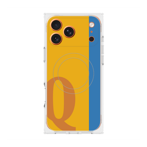 プレミアムスクエアケース with MagSafe［ オリジナル - initial color line - Q orange ］