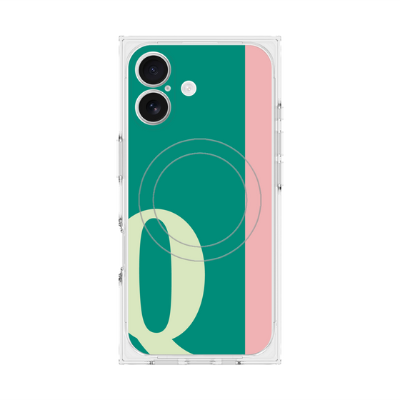 プレミアムスクエアケース with MagSafe［ オリジナル - initial color line - Q green ］