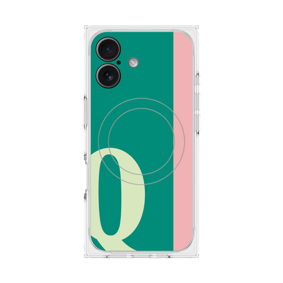 プレミアムスクエアケース with MagSafe［ オリジナル - initial color line - Q green ］