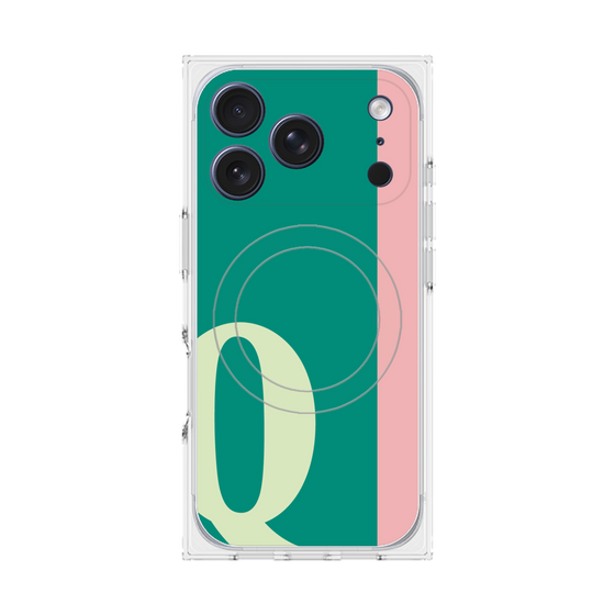 プレミアムスクエアケース with MagSafe［ オリジナル - initial color line - Q green ］