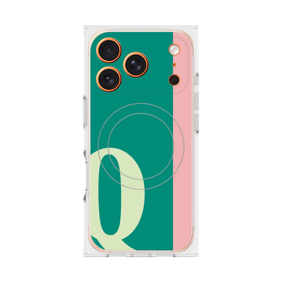 プレミアムスクエアケース with MagSafe［ オリジナル - initial color line - Q green ］