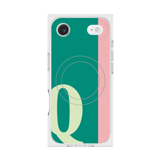 プレミアムスクエアケース with MagSafe［ オリジナル - initial color line - Q green ］